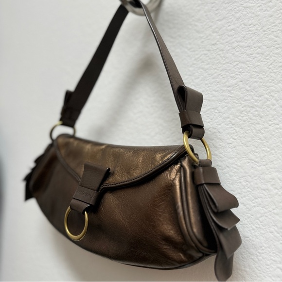 BCBGIRLS Metallic Brown Shoulder Bag with
Gold Hardware - Picture 6 of 13